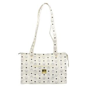 MCM Vintage Leather White Leather Shoulder Bag Bag